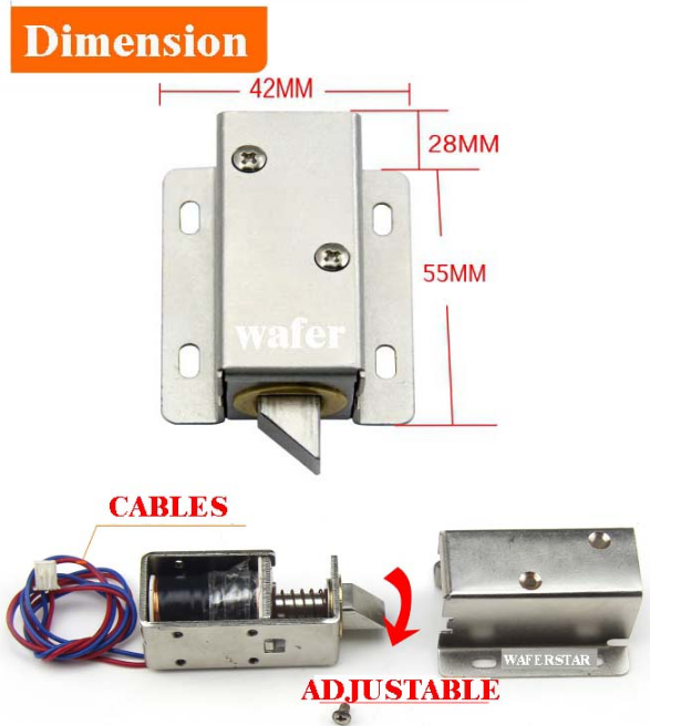 กลอนไฟฟ้าขนาดเล็ก 12V เอาไว้ ล๊อคประตู ตู้ ลิ้นชัก 